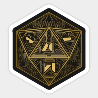 D20 Art Deco Sticker